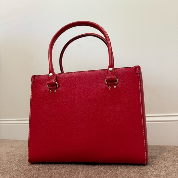 Like New Kate Spade Cherry Red Leather Satchel/Tote Purse/Pocketbook - Picture 3 of 15